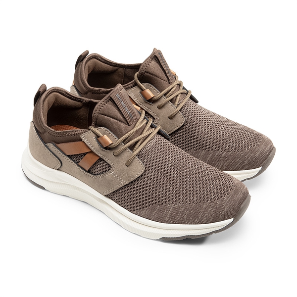 Men's Cushioned Lightweight Mesh Sneakers - DARK BROWN - 3